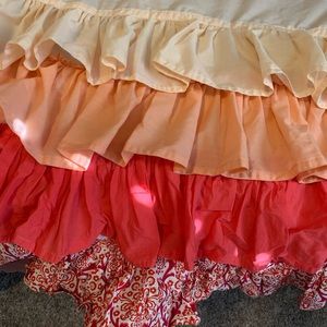 Coral ruffles Crib skirt